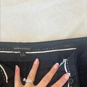 Banana Republic Black Trousers with White Trim